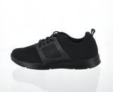 MEN'S SHOES BLACK MESH TENNIS SNEAKERS D6419M