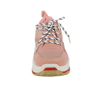 WOMAN'S SHOES PINK SUEDE TENNIS SNEAKERS DADDY-8