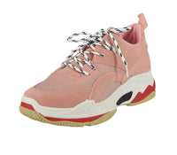 WOMAN'S SHOES PINK SUEDE TENNIS SNEAKERS DADDY-8