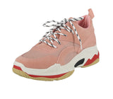 WOMAN'S SHOES PINK SUEDE TENNIS SNEAKERS DADDY-8