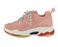 WOMAN'S SHOES PINK SUEDE TENNIS SNEAKERS DADDY-8