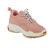 WOMAN'S SHOES PINK SUEDE TENNIS SNEAKERS DADDY-8