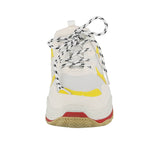 WOMAN'S SHOES WHITE YELLOW SUEDE MESH TENNIS SNEAKERS DADDY-6