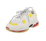 WOMAN'S SHOES WHITE YELLOW SUEDE MESH TENNIS SNEAKERS DADDY-6