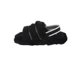 KID'S SLIPPERS BLACK FLUFF DAISY-5K