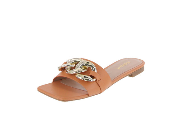 WOMAN'S SHOES ORANGE PU SANDALS DARLENE