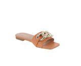 WOMAN'S SHOES ORANGE PU SANDALS DARLENE