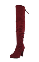 WOMAN'S SHOES WINE SUEDE BOOTS DASIA-H1