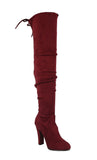 WOMAN'S SHOES WINE SUEDE BOOTS DASIA-H1