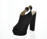 WOMAN'S SHOES BLACK SUEDE HEELS DEARLY-07