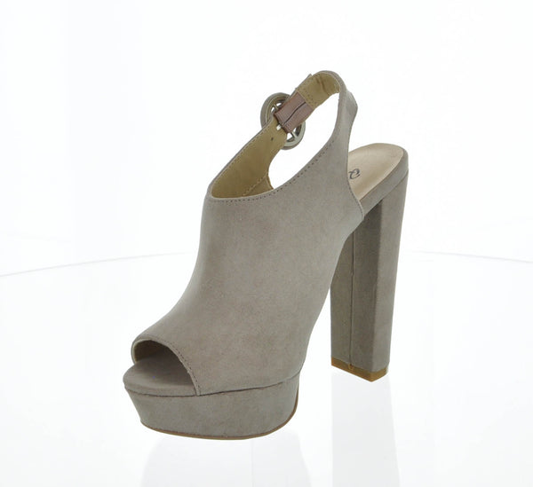 WOMAN'S SHOES TAUPE SUEDE HEELS DEARLY-07