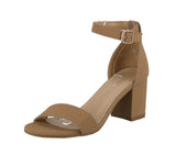 WOMEN'S SHOES TAN SUEDE HEELS DELIA-1