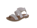 WOMAN'S SHOES WHITE FABRIC SANDALS DEVIDE