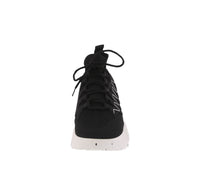 WOMAN'S SHOES BLACK NUB/FABRIC TENNIS SNEAKERS DISH-81