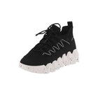 WOMAN'S SHOES BLACK NUB/FABRIC TENNIS SNEAKERS DISH-81