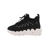 WOMAN'S SHOES BLACK NUB/FABRIC TENNIS SNEAKERS DISH-81