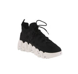 WOMAN'S SHOES BLACK NUB/FABRIC TENNIS SNEAKERS DISH-81