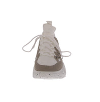 WOMAN'S SHOES WHITE NUB/FABRIC TENNIS SNEAKERS DISH-81