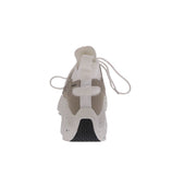 WOMAN'S SHOES WHITE NUB/FABRIC TENNIS SNEAKERS DISH-81