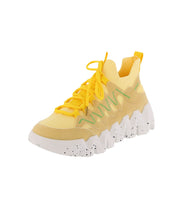 WOMAN'S SHOES YELLOW NUB/FABRIC TENNIS SNEAKERS DISH-81