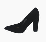 WOMAN'S SHOES BLACK SUEDE HEELS DORADO-10