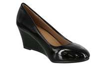 WOMAN'S SHOES BLACK CHAROL WEDGE DORIS-22