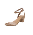 WOMEN'S SHOES CLEAR BEIGE SUEDE HEELS DOVER