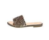 WOMAN'S SHOES ROSE GOLD GLITTER PU LEATHER SANDALS DREAM