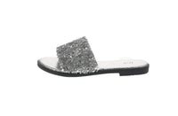 WOMAN'S SHOES SILVER GLITTER PU LEATHER SANDALS DREAM