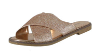 WOMAN'S SHOES ROSE GOLD GLITTER SANDALS DREAM-X