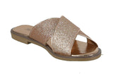 WOMAN'S SHOES ROSE GOLD GLITTER SANDALS DREAM-X