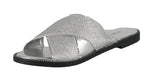 WOMAN'S SHOES SILVER GLITTER SANDALS DREAM-X