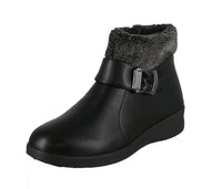 WOMAN'S SHOES BLACK PU DOCKSIDE E-716