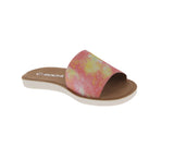 WOMAN'S SHOES PINK/ YELLOW FABRIC SANDALS EFRON