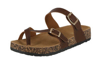 WOMAN'S SHOES DARK BROWN PU SANDALS ELENA