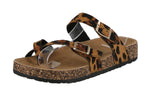 WOMAN'S SHOES LEOPARD SUEDE SANDALS ELENA