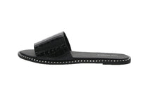 WOMAN'S SHOES BLACK CROC PAT SANDALS GATETH-1