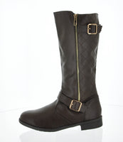 WOMAN'S SHOES BROWN PU BOOTS ELVA-23