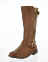 WOMAN'S SHOES TAN PU BOOTS ELVA-23