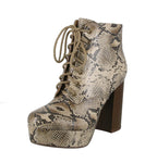 WOMAN'S SHOES PYTHON PU BOOTIES ERICA