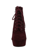 WOMAN'S SHOES WINE SUEDE BOOTIES ERICA