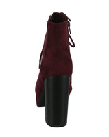 WOMAN'S SHOES WINE SUEDE BOOTIES ERICA