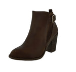 WOMAN'S SHOES BROWN PU BOOTIES ERIKA-81