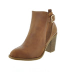 WOMAN'S SHOES TAN PU BOOTIES ERIKA-81