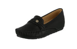 WOMAN'S SHOES BLACK PU DOCKSIDE F84-15