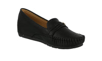 WOMAN'S SHOES BLACK PU DOCKSIDE F84-15