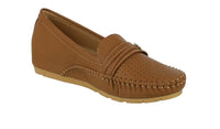 WOMAN'S SHOES CAMEL PU DOCKSIDE F84-15