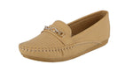 WOMAN'S SHOES BEIGE PU DOCKSIDE F84-16