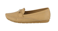 WOMAN'S SHOES BEIGE PU DOCKSIDE F84-16