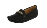 WOMAN'S SHOES BLACK PU DOCKSIDE F84-16